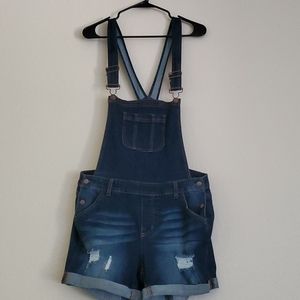 NWOT Denim Short Overall